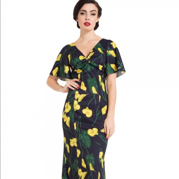 Voodoo Vixen Dresses & Skirts - Voodoo Vixen calla Lily 1940s style maxi dress